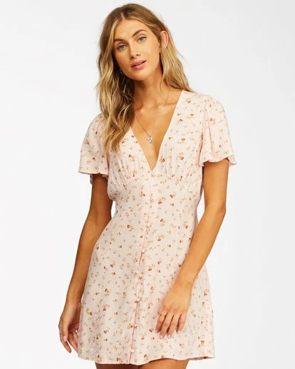 BILLABONG Full Swing Mini Dress SOFT PINK 2 BILLABONG Full Swing Mini Dress SOFT PINK - Image 2