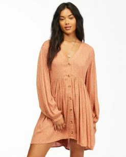 BILLABONG On The Way Babydoll Dress COCONUT