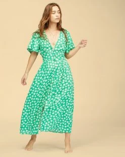 BILLABONG Wrangler Floral Dream Dress CLOVER -Women Clothing Shop abjwd00266 billabongw cov frt2
