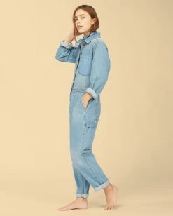 BILLABONG Wrangler On The Range Jumpsuit BEACH WASH -Women Clothing Shop abjwd00272 billabongw bhdw sd1