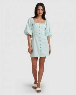 BILLABONG White Sand Dress POWDER BLUE 13 BILLABONG White Sand Dress POWDER BLUE -Women Clothing Shop abjwd00279 billabongsg pow frt1