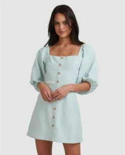 BILLABONG White Sand Dress POWDER BLUE 9 BILLABONG White Sand Dress POWDER BLUE -Women Clothing Shop abjwd00279 billabongwg pow frt1