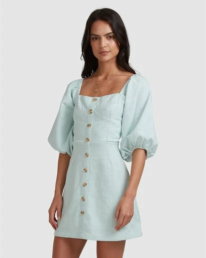 BILLABONG White Sand Dress POWDER BLUE 4 BILLABONG White Sand Dress POWDER BLUE - Image 4