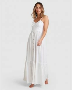 BILLABONG Franca Midi Dress WHITE -Women Clothing Shop abjwd00281 billabongsg wht frt1
