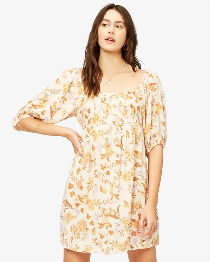 BILLABONG With Love Babydoll Dress ANTIQUE WHITE 1 BILLABONG With Love Babydoll Dress ANTIQUE WHITE