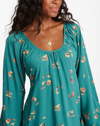 BILLABONG Sweet To Me Long Sleeve Midi Dress BLACK 6 BILLABONG Sweet To Me Long Sleeve Midi Dress BLACK - Image 6