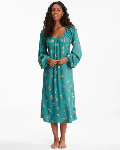 BILLABONG Sweet To Me Long Sleeve Midi Dress BLACK 3 BILLABONG Sweet To Me Long Sleeve Midi Dress BLACK - Image 3