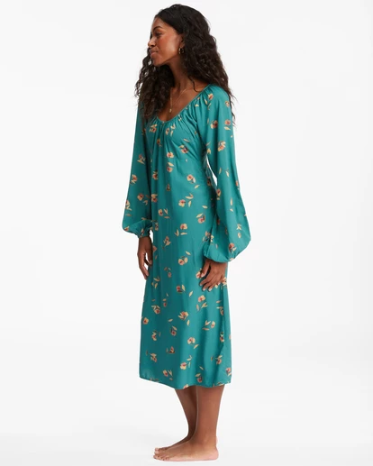 BILLABONG Sweet To Me Long Sleeve Midi Dress BLACK 4 BILLABONG Sweet To Me Long Sleeve Midi Dress BLACK - Image 4