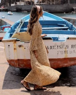 BILLABONG Nine Lives Wrap Maxi Dress BLACK -Women Clothing Shop abjwd00335 billabongl gdd frt2