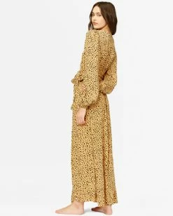 BILLABONG Nine Lives Wrap Maxi Dress BLACK -Women Clothing Shop abjwd00335 billabongw gdd bck1