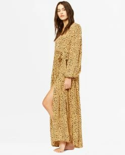 BILLABONG Nine Lives Wrap Maxi Dress BLACK -Women Clothing Shop abjwd00335 billabongw gdd sd1