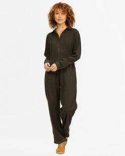 BILLABONG Go With The Flow Jumpsuit OFF BLACK