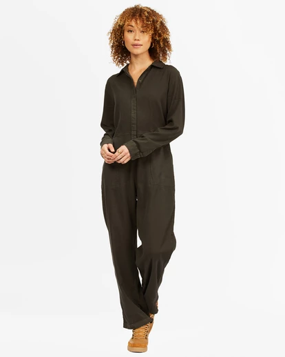 BILLABONG Go With The Flow Jumpsuit OFF BLACK 1 BILLABONG Go With The Flow Jumpsuit OFF BLACK