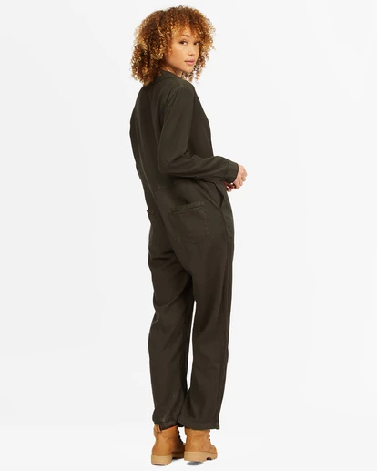 BILLABONG Go With The Flow Jumpsuit OFF BLACK 2 BILLABONG Go With The Flow Jumpsuit OFF BLACK - Image 2