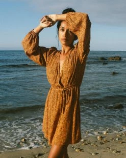 BILLABONG Spring Romance Mini Wrap Dress PINK LADY