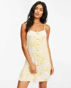 BILLABONG Morning Light Mini Slip Dress TROPICAL GREEN