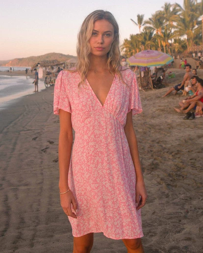 BILLABONG Short And Sweet Mini Dress PINK SUNSET 1 BILLABONG Short And Sweet Mini Dress PINK SUNSET