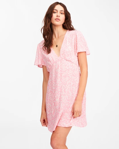 BILLABONG Short And Sweet Mini Dress PINK SUNSET 2 BILLABONG Short And Sweet Mini Dress PINK SUNSET - Image 2