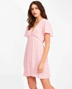 BILLABONG Short And Sweet Mini Dress PINK SUNSET 7 BILLABONG Short And Sweet Mini Dress PINK SUNSET -Women Clothing Shop abjwd00371 billabongw mfz0 sd1