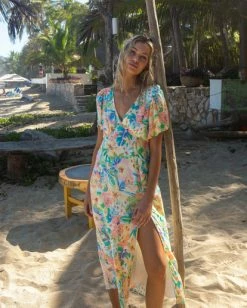 BILLABONG Jet Set Midi Dress WHITE/MULTI