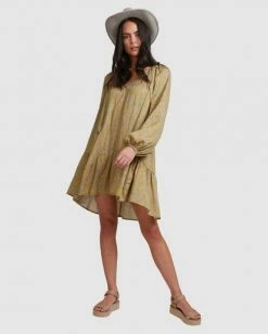 BILLABONG My Oasis Mini Dress OLIVE -Women Clothing Shop abjwd00379 billabongw olv frt2