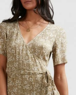 BILLABONG Little River Wrap Mini Dress OLIVE -Women Clothing Shop abjwd00380 billabongw olv dtl1