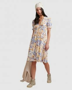 BILLABONG Hula Moon Midi Dress WHITE -Women Clothing Shop abjwd00381 billabongw wht frt2