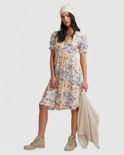 BILLABONG Hula Moon Midi Dress WHITE -Women Clothing Shop abjwd00381 billabongw wht sd1