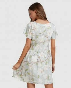 BILLABONG Moonflower Mini Dress MINT -Women Clothing Shop abjwd00398 billabongw mnt bck1