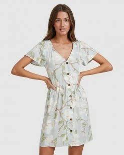 BILLABONG Moonflower Mini Dress MINT -Women Clothing Shop abjwd00398 billabongw mnt frt2