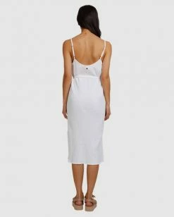 BILLABONG Tropic Sands Midi Dress WHITE -Women Clothing Shop abjwd00401 billabongw wht bck1