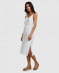 BILLABONG Tropic Sands Midi Dress WHITE -Women Clothing Shop abjwd00401 billabongw wht sd1