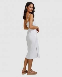BILLABONG Tropic Sands Midi Dress WHITE -Women Clothing Shop abjwd00401 billabongw wht sd2