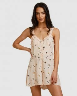 BILLABONG Feelin Peachy Romper PEACHES -Women Clothing Shop abjwd00407 billabongw pec frt2