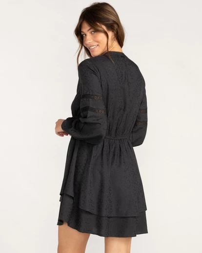 BILLABONG Blue Song Mini Dress OFF BLACK 3 BILLABONG Blue Song Mini Dress OFF BLACK - Image 3