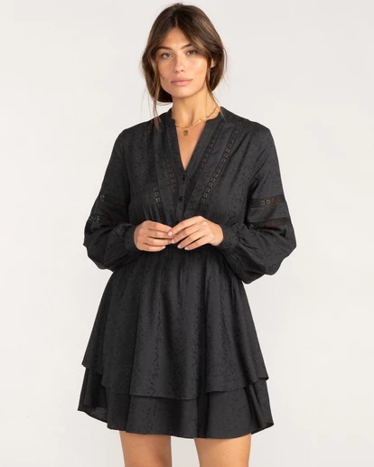 BILLABONG Blue Song Mini Dress OFF BLACK 2 BILLABONG Blue Song Mini Dress OFF BLACK - Image 2