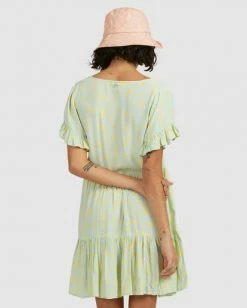 BILLABONG Hot Tropics Mini Dress SEA BLUE -Women Clothing Shop abjwd00414 billabongw seb bck1