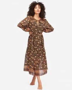 BILLABONG Storm Rider Shift Midi Dress OFF BLACK 10 BILLABONG Storm Rider Shift Midi Dress OFF BLACK -Women Clothing Shop abjwd00450 billabongw ofb frt2