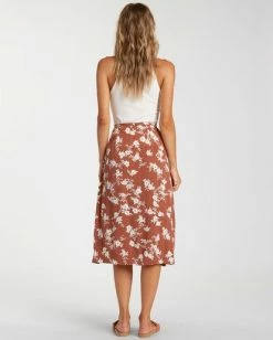 BILLABONG Wild And Free Skirt CHOCOLATE -Women Clothing Shop abjwk00117 billabongw cho bck1