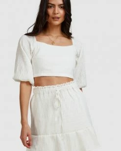 BILLABONG Island Mini Skirt WHITE -Women Clothing Shop abjwk00135 billabongw wht dtl1