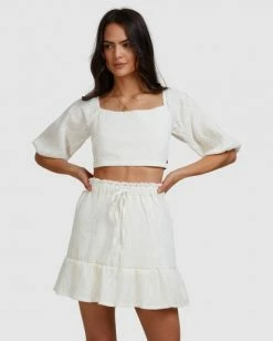 BILLABONG Island Mini Skirt WHITE -Women Clothing Shop abjwk00135 billabongw wht frt2