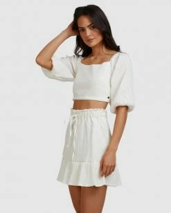 BILLABONG Island Mini Skirt WHITE -Women Clothing Shop abjwk00135 billabongw wht sd1