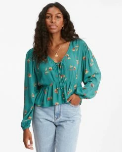 BILLABONG After Dark Long Sleeve Crop Top MIMOSA