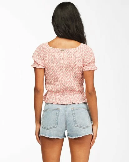 BILLABONG Sweet Talker Top CORAL PINK 4 BILLABONG Sweet Talker Top CORAL PINK - Image 4