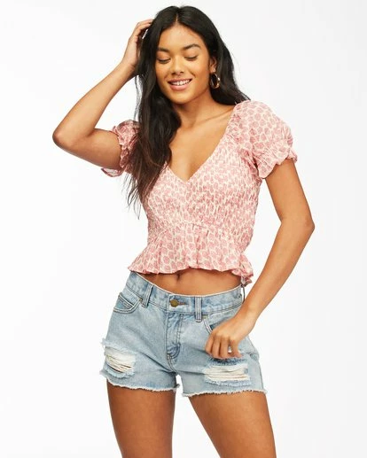 BILLABONG Sweet Talker Top CORAL PINK 2 BILLABONG Sweet Talker Top CORAL PINK - Image 2