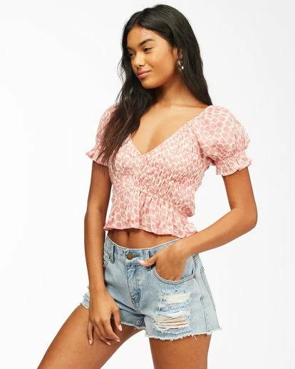 BILLABONG Sweet Talker Top CORAL PINK 3 BILLABONG Sweet Talker Top CORAL PINK - Image 3