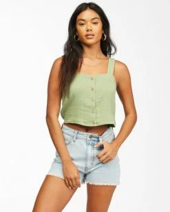 BILLABONG East Side Crop Top SAFARI GREEN