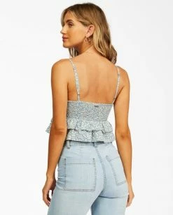 BILLABONG Stay Cool Crop Top RIVER -Women Clothing Shop abjwt00194 billabongw riv bck1