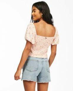 BILLABONG My Sunshine Crop Top SOFT PINK 5 BILLABONG My Sunshine Crop Top SOFT PINK -Women Clothing Shop abjwt00195 billabongw mdd0 bck1