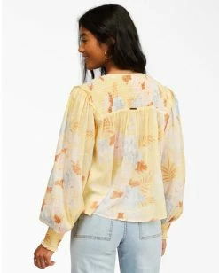 BILLABONG Late Night V-Neck Blouse BLACK -Women Clothing Shop abjwt00196 billabongw yfw0 bck1